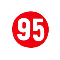 Наклейка на значок 95 (красный)